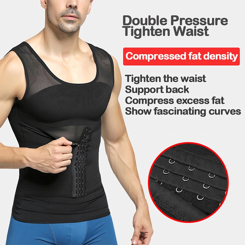 Men\'s Slimming Shaper Posture Vest Abdomen Reducing Gynecomastia Compression Body Modeling Shapewear Chest Tummy Shirt Corset