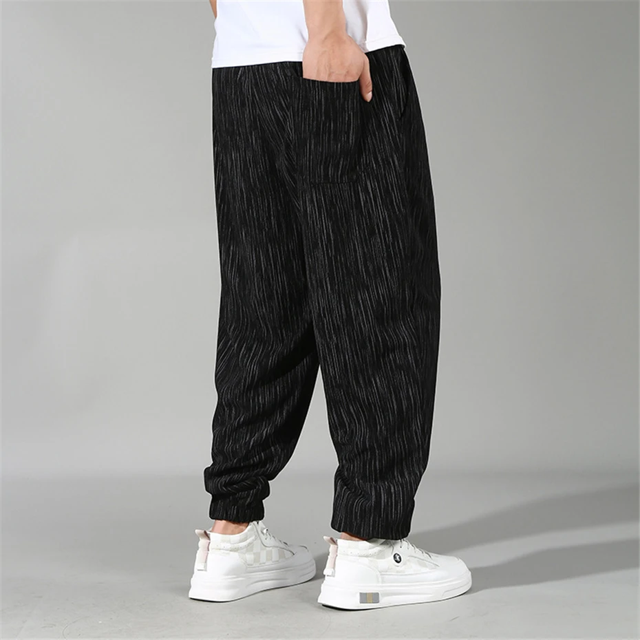 Summer Cool Pants Men Plus Size 11XL 12XL Jogger Pants Fashion Casual Elastic Waist Trousers Male Big Size Bottom