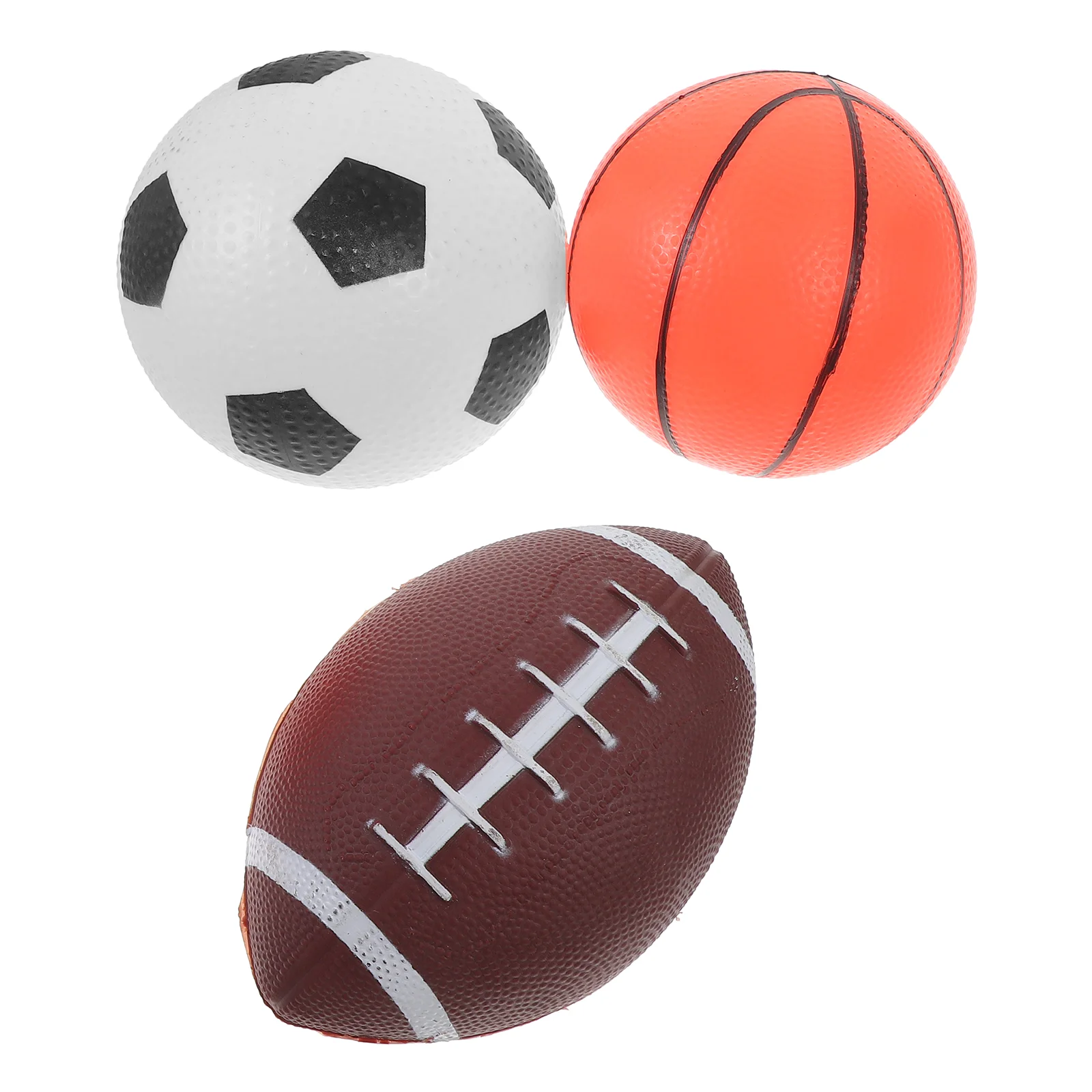

3 Pcs Toy Basketball Suit Child Elastic Bouncing Football Toys Vinyl Kids Playground