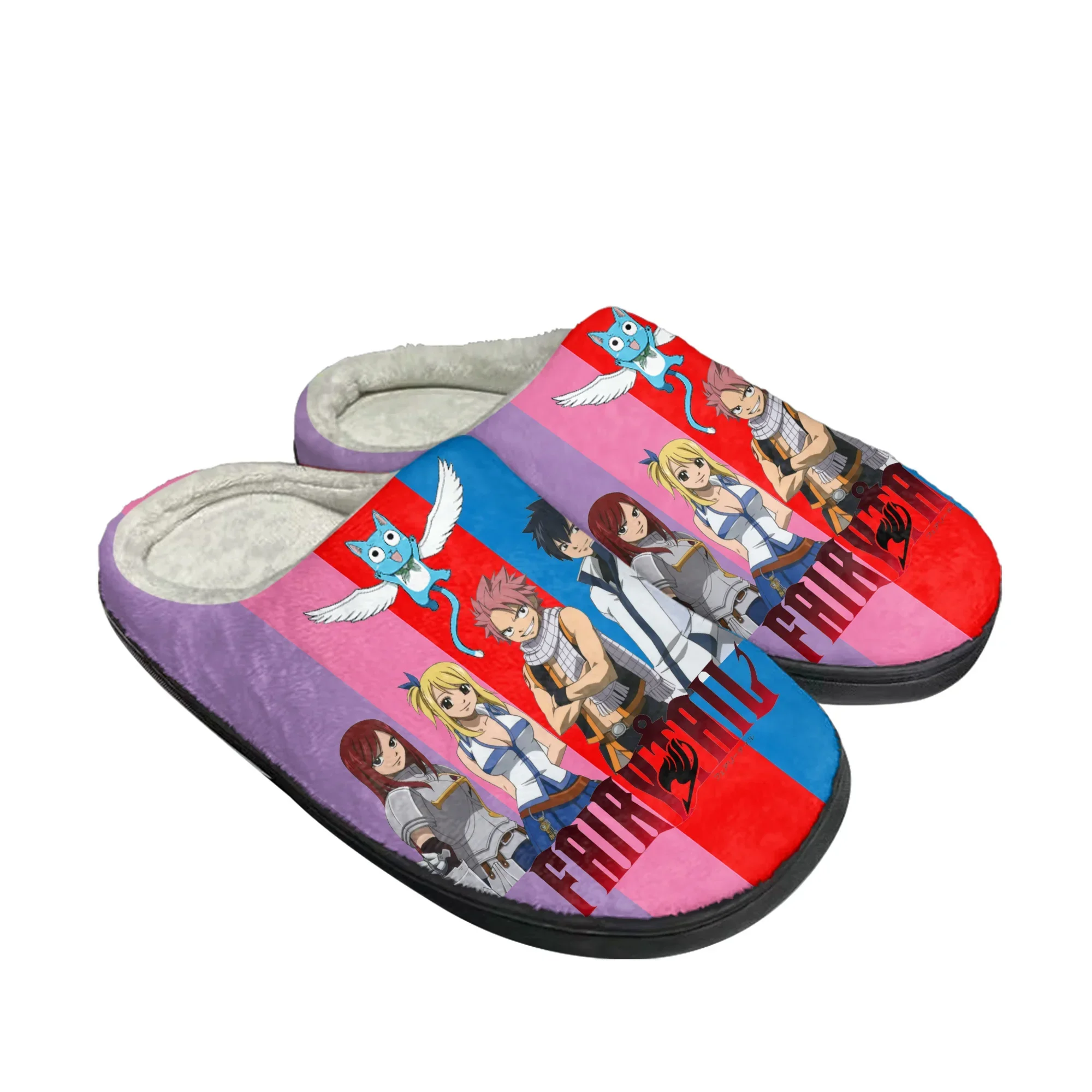Hot Anime Fairy Tail Natsu Dragneel Home Cotton Custom Slippers Mens Womens Sandals Plush Casual Keep Warm Shoes Thermal Slipper