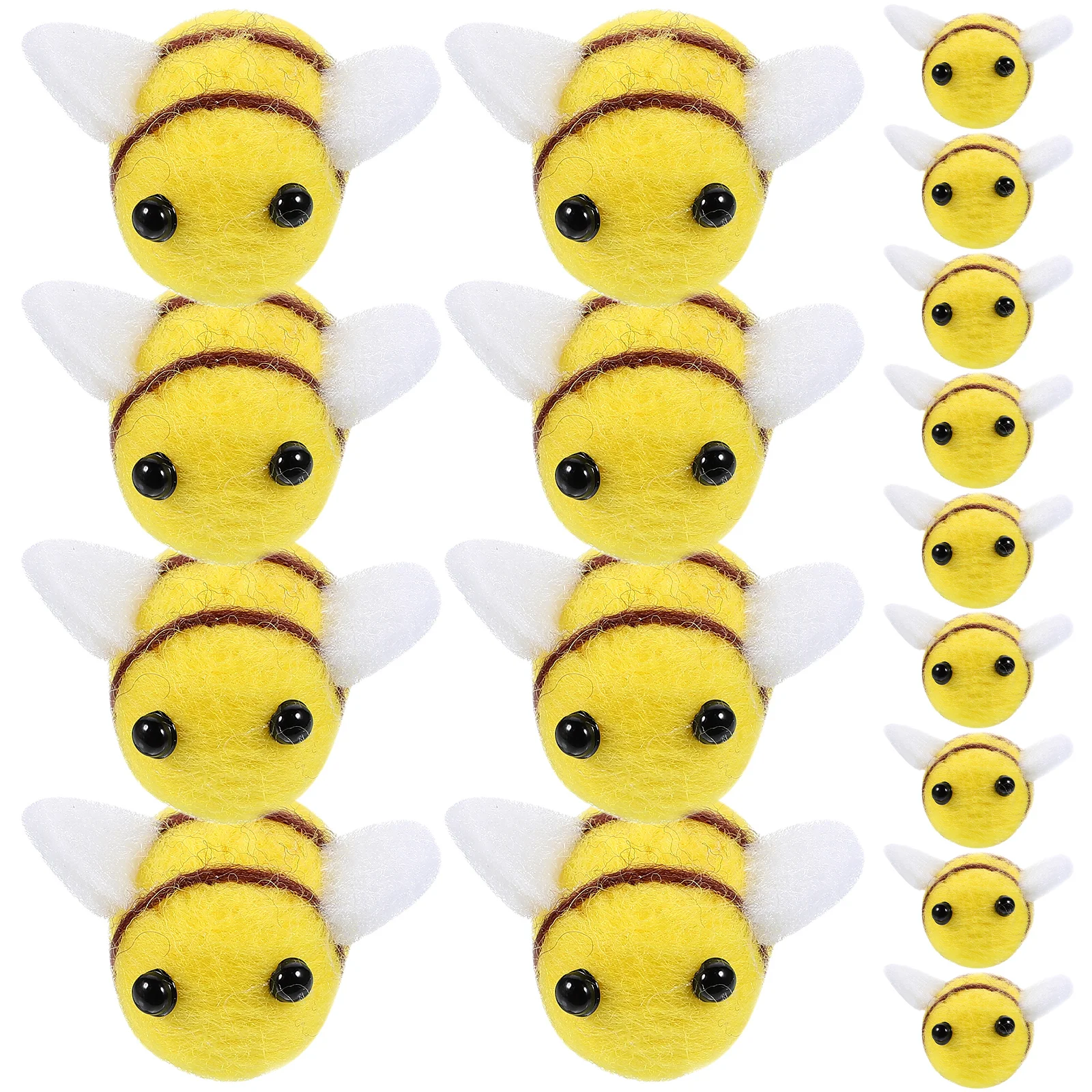 

24pcs Wool Felt Bee Badges Decorative Bees for Craft DIY Clothes Accessories Hair Embellishments Sewing Projects Cartoon Animal