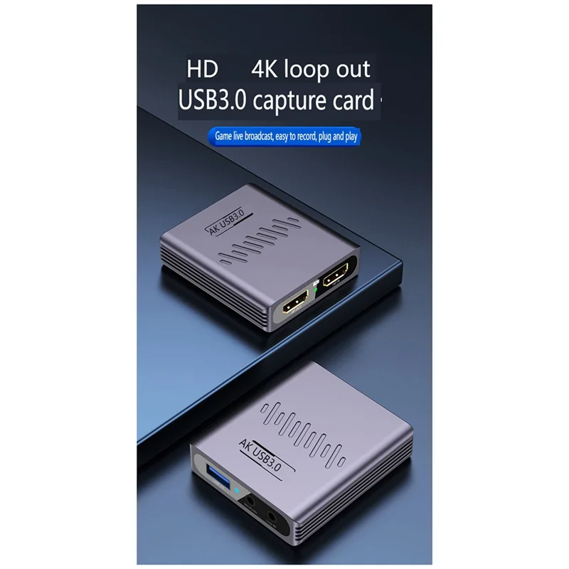 -Compatible Video Capture Card USB3.0/4K HD For Mobile Phone Laptop Game Camera Live Recording Durable Easy To Use