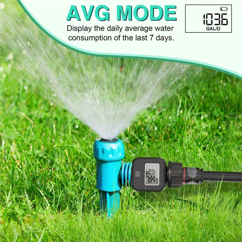 Y01A Outdoor Garden For Measuring Water Flow 4PCS Digital Display Water Flow Meter Real-Time Check Recorder For Measuring Water