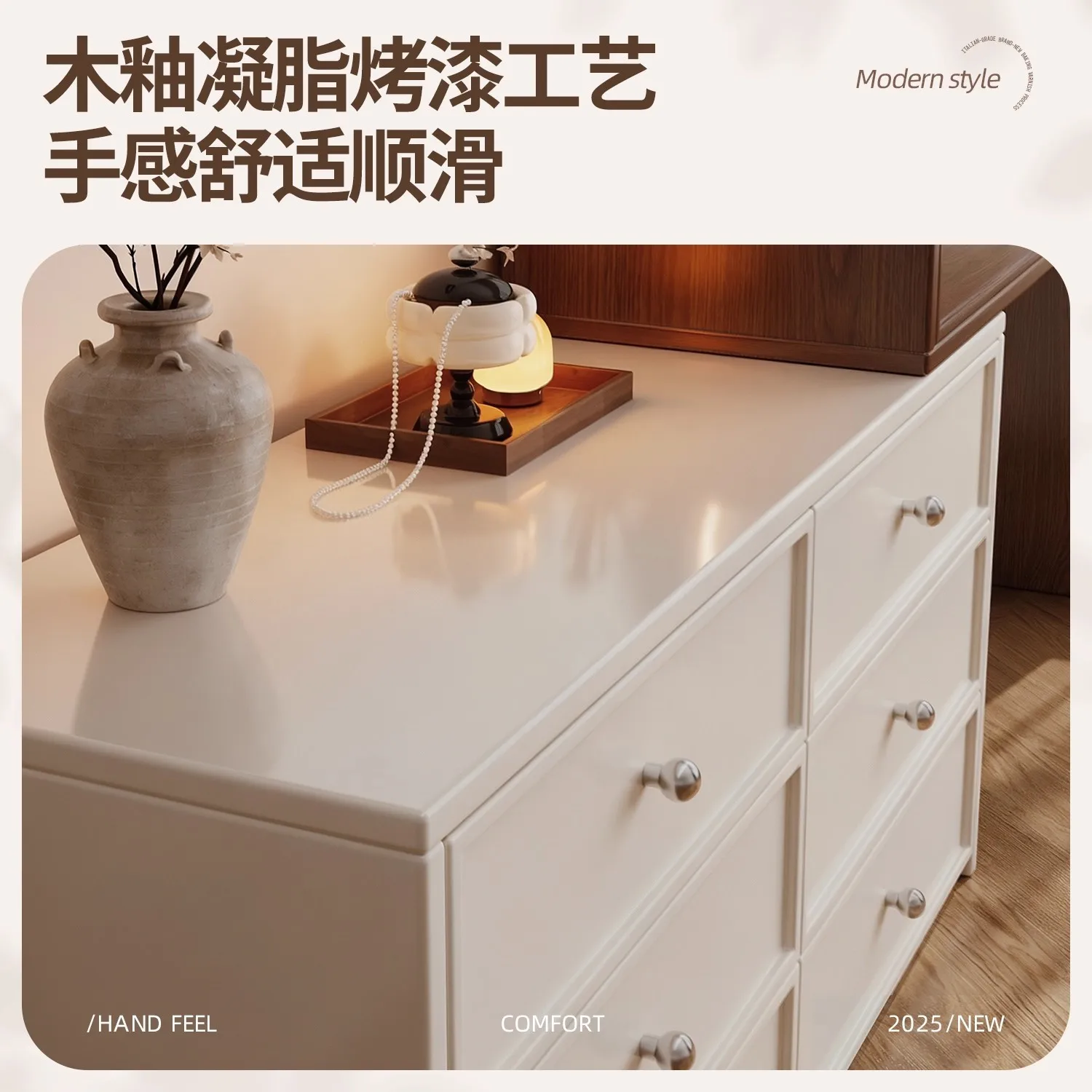 Strictly selected Akino dresser chest integrated new bedroom solid wood corner master bedroom paint makeup table mirror