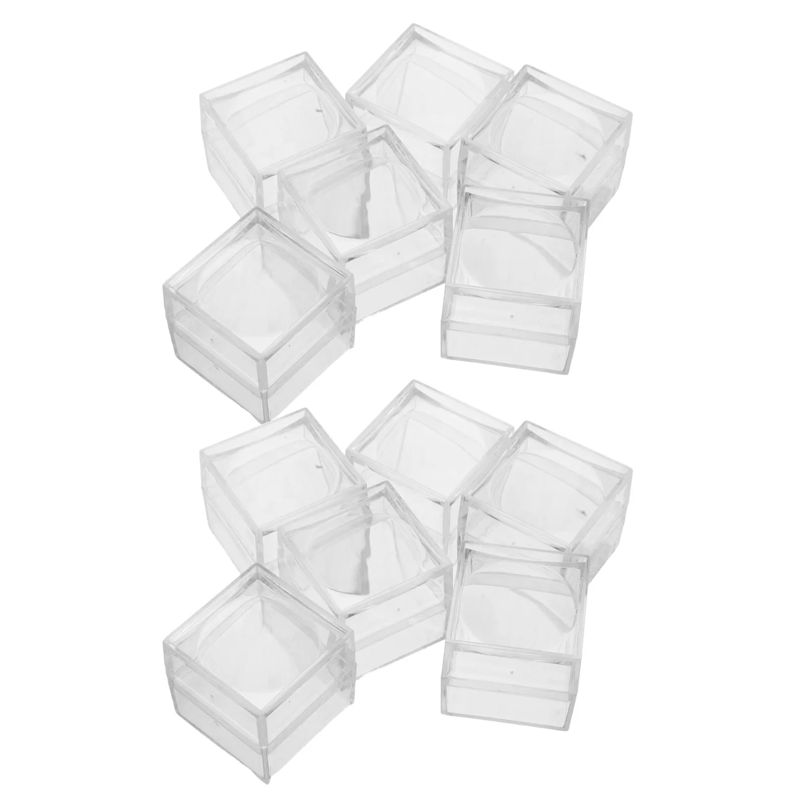

20Pcs Transparent Specimen Boxes Magnifier Clear Rock Collection Organizer Display Case Jewelry Storage Portable Crystal Viewer