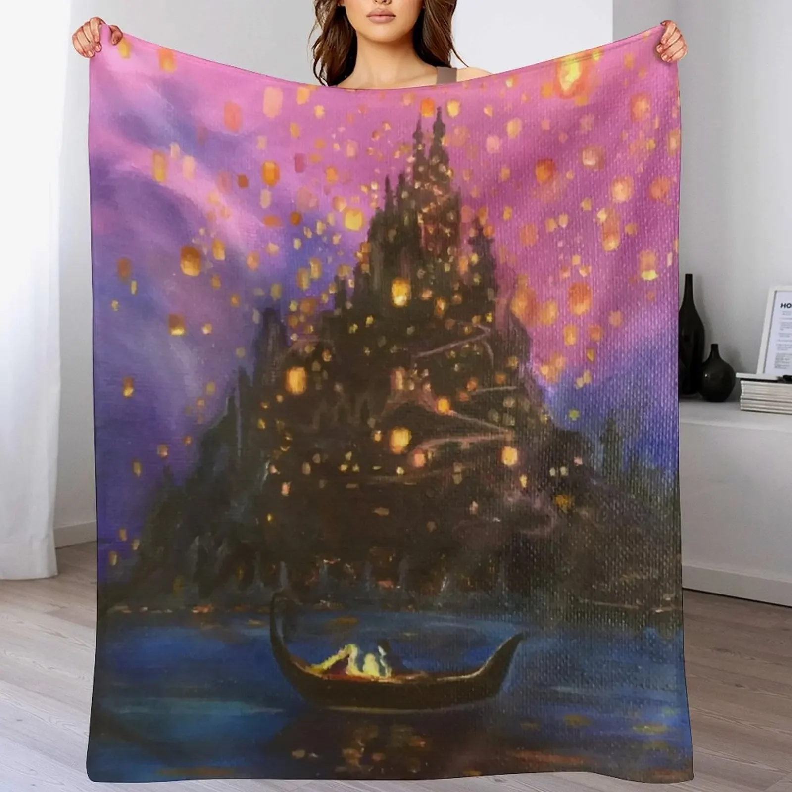 

floating lights Throw Blanket Machine Washable Soft Warm Blanket
