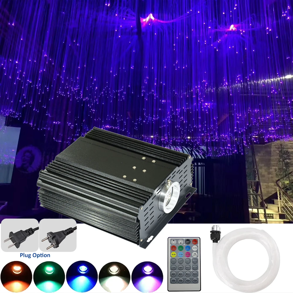

45W RGBT Fiber Optic Star Light Kit with 3M 0.75mm Sparkling Fibers Optical Fiber Sparkling Light for Living Room Hotel