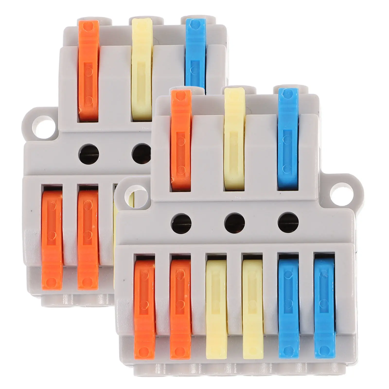 2Pcs Lever Wire Connectors Nylon Copper Quick Connect Electrical Wire Connectors for Lighting Fans Auto Doors Small Appliances