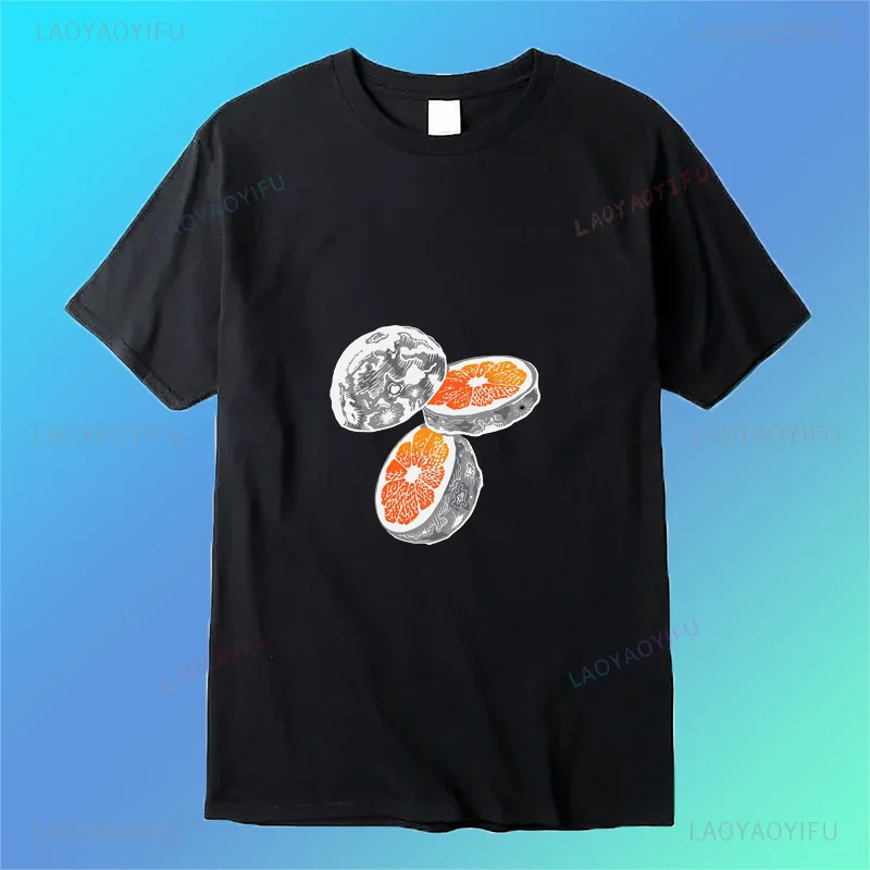 Chic sliced Planet fruit print pattern Street fashion trend Hip Hop casual summer Men's and women's all-purpose T-shirt