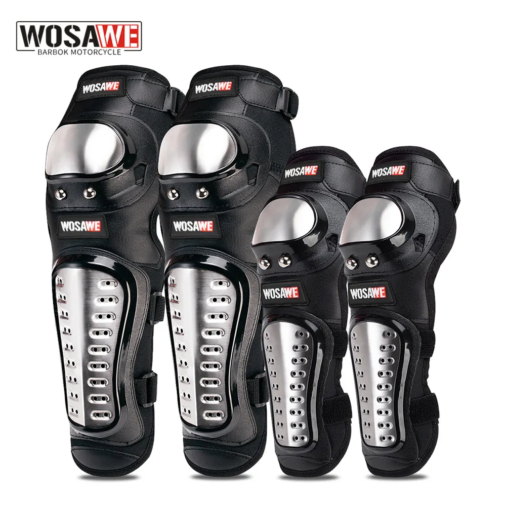 WOSAWE Hard Shell Motocross Knee Pads Set Support Sports Off-Road Guard MTB Snowboard Elbow Kneepad Motorcycle Protection Kit