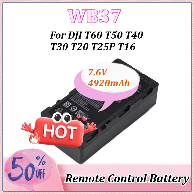 

7.6V 4920mAh WB37 for DJI T40 T30 T20 T60 T50 T25P T16 Remote Control Battery Digital External Rechargeable Battery