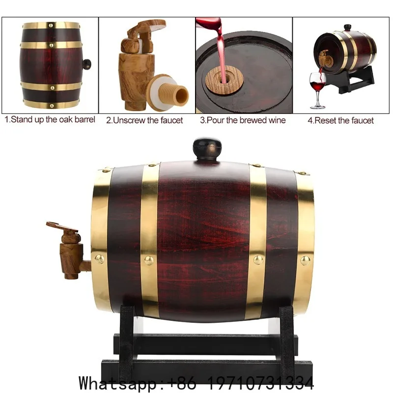 Wood Wine Barrel Vintage Oak Beer Brewing Accessories Whiskey Storage Container Home Decoration Wine Bar Accessories