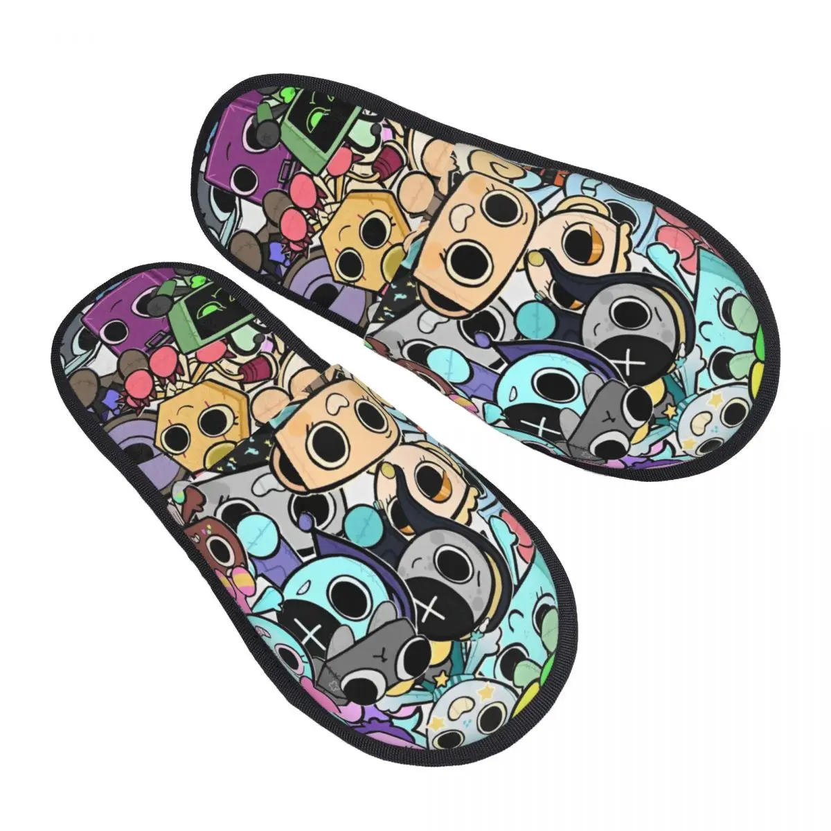 

Dandy's World Cartoon Slippers Indoor Horror Game Cozy Household Fur Slides Slippers Non Slip