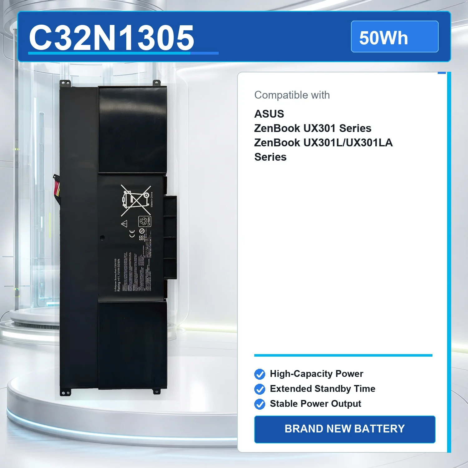 C32N1305 50Wh 11.1V Laptop Battery For ASUS ZenBook UX301 UX301L UX301LA C32N1305