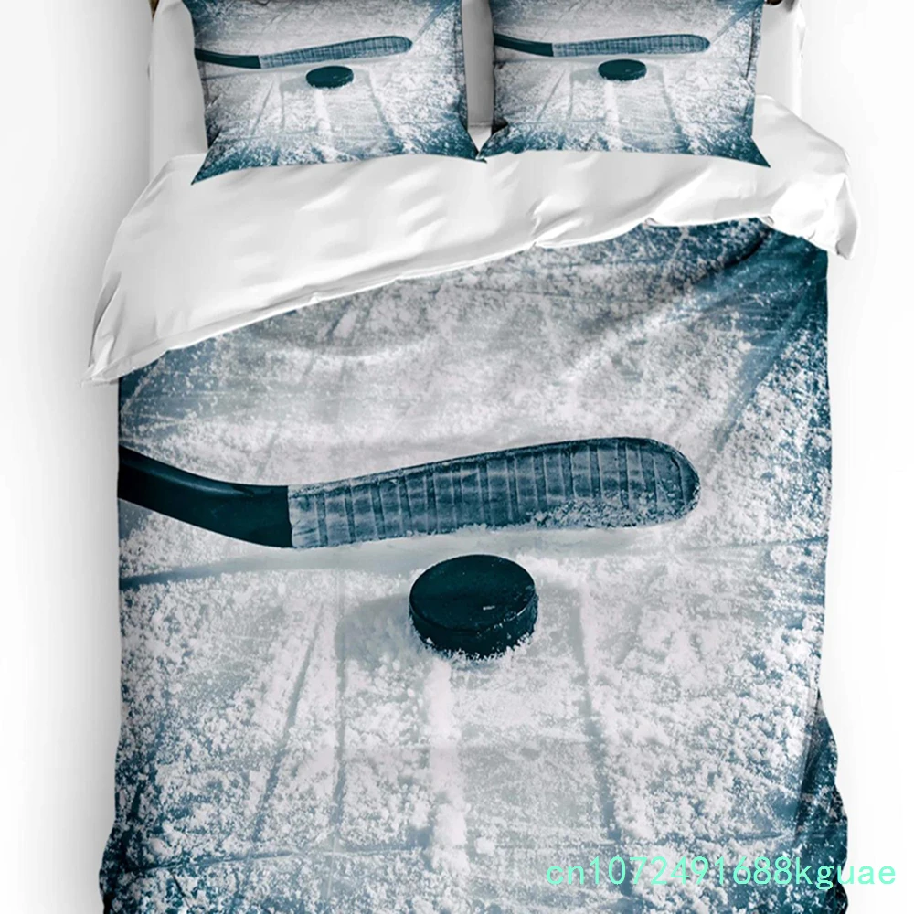 Hockey Bedding Set For Bedroom Bed Home Goalkeeper In Hand Drawn Style With Protective Ge Duvet Cover Quilt Cover And Pillowcase 4