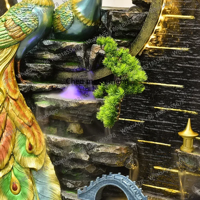 A6239 New Chinese-style flowing landscape creative elegance peacock courtyard entrance floor ornament