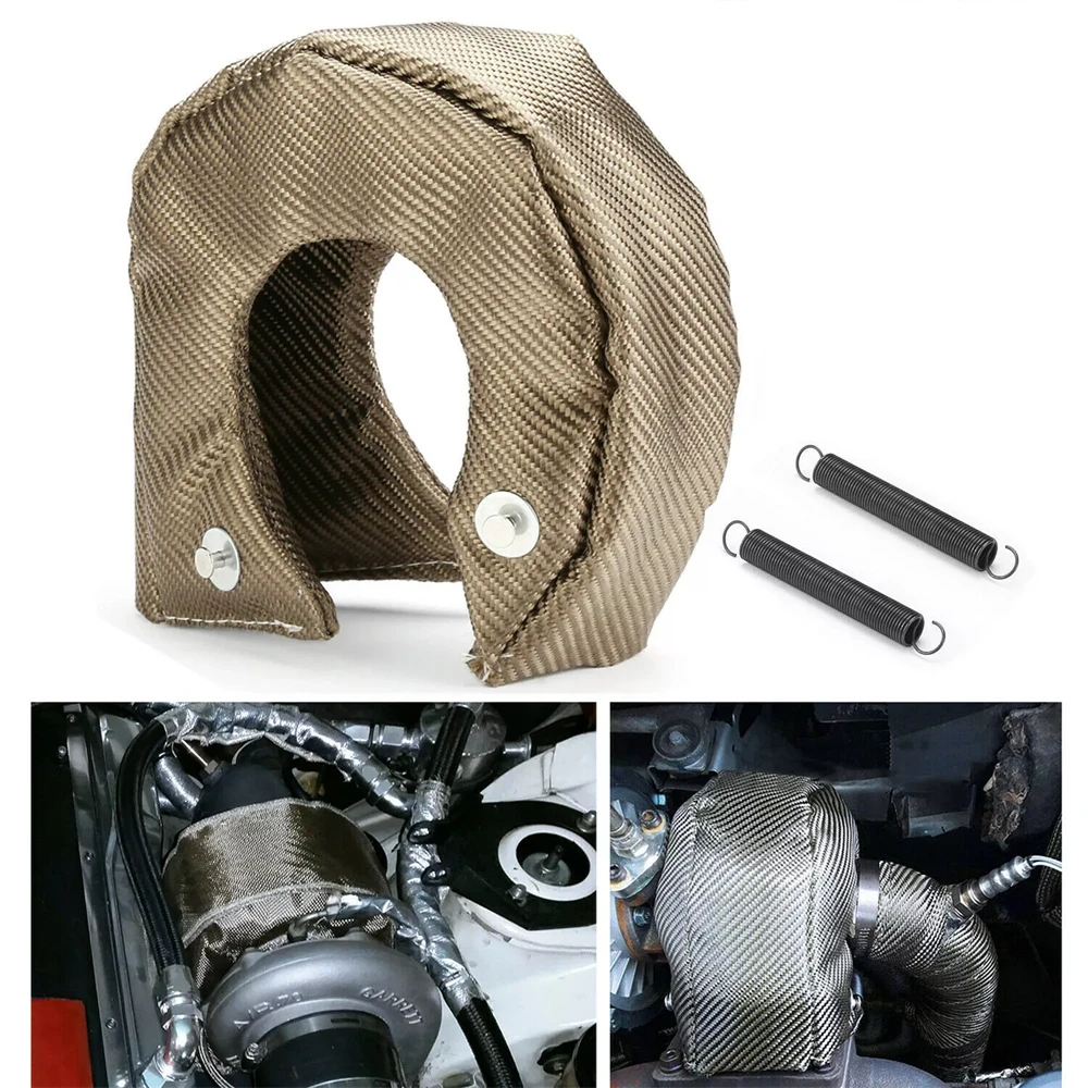 Titanium T3 Turbo Blanket Heat Shield Barrier Cover High Temp Fiber Turbocharger Thermal Wrap Heat Insulation Protector