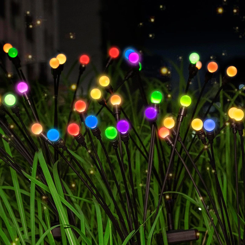 أضواء الحديقة التي تعمل بالطاقة الشمسية ، أضواء اليراع ، نابضة بالحياة ، مسار الفناء ، ديكور حفل الزفاف ، 2 أضواء ، 1 way #4