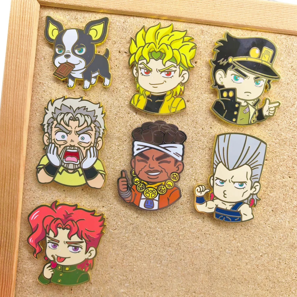 JoJo's Bizarre Adventure Badges Anime Pins Japanese Manga Pendant Brooches for Bag Backpack Clothing Lapel ACG Cosplay Toy Decor
