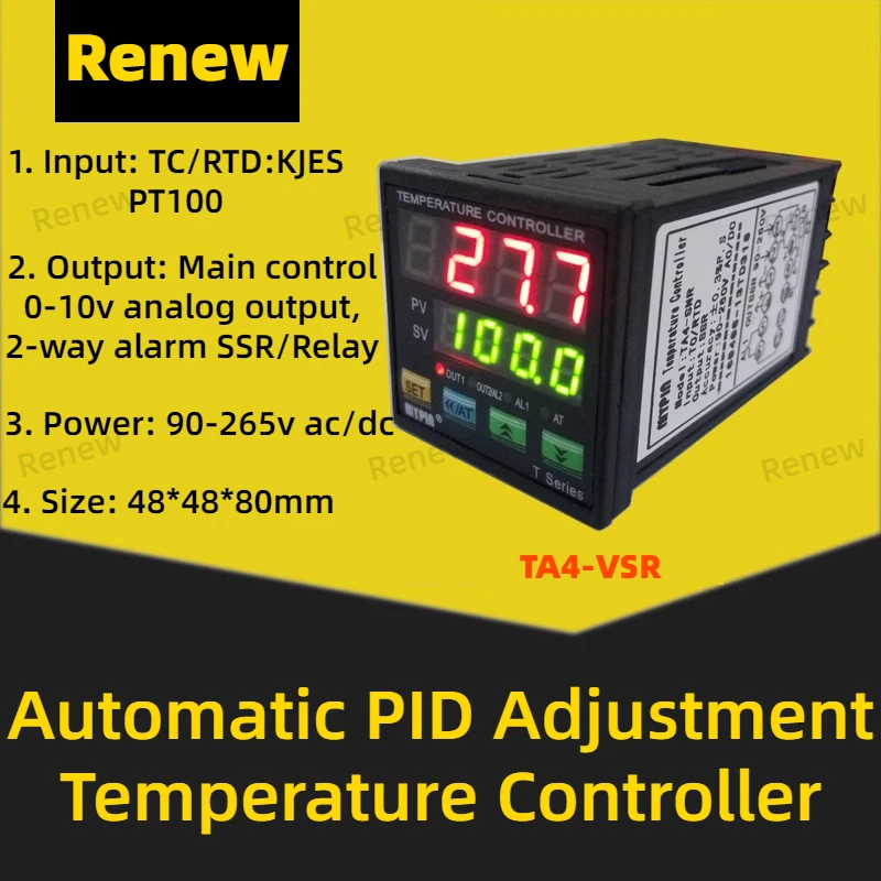 Imagem -04 - Controle Automático de Temperatura Digital Display Termostato Controlador Medidor Pid Ajuste Relé Saída tc Entrada Rfid Ta4-rnr