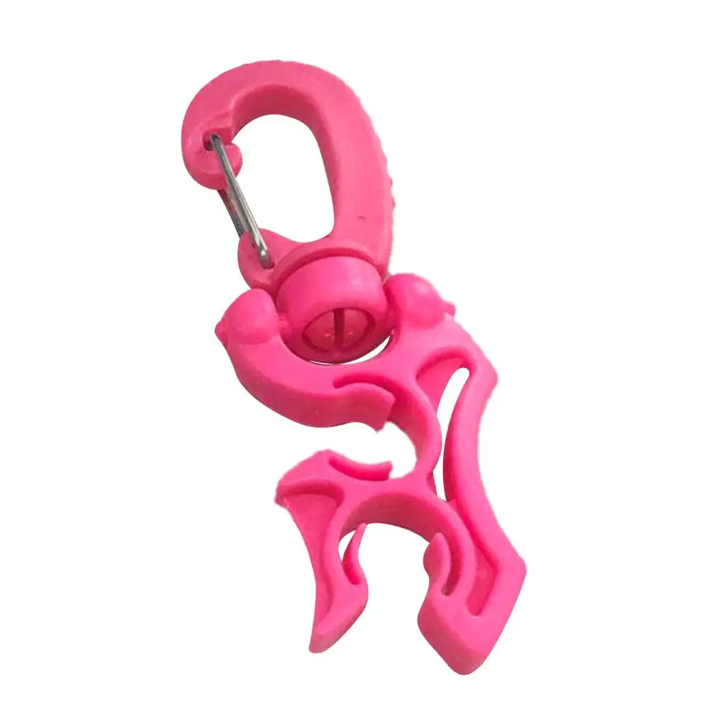 Scuba Diving Triple 3 BCD Hose Holder Retainer with Folding Snap Clip Yellow , Pink