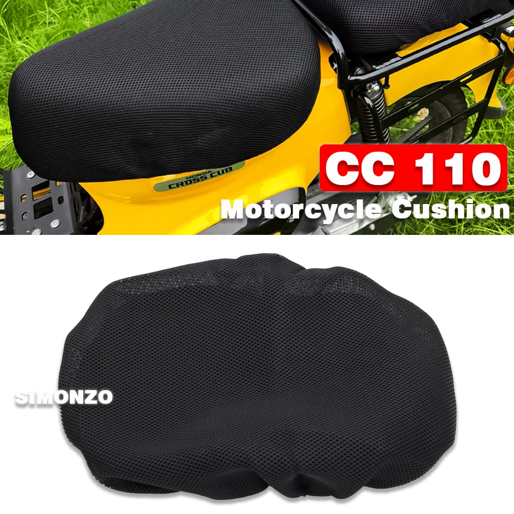 For Honda Cross Cub 110 Seat Cover Airflow Seat Protect Cushion 3D Seat CC110 Accessories Anti-Slip Mesh Fabric Seat Cover