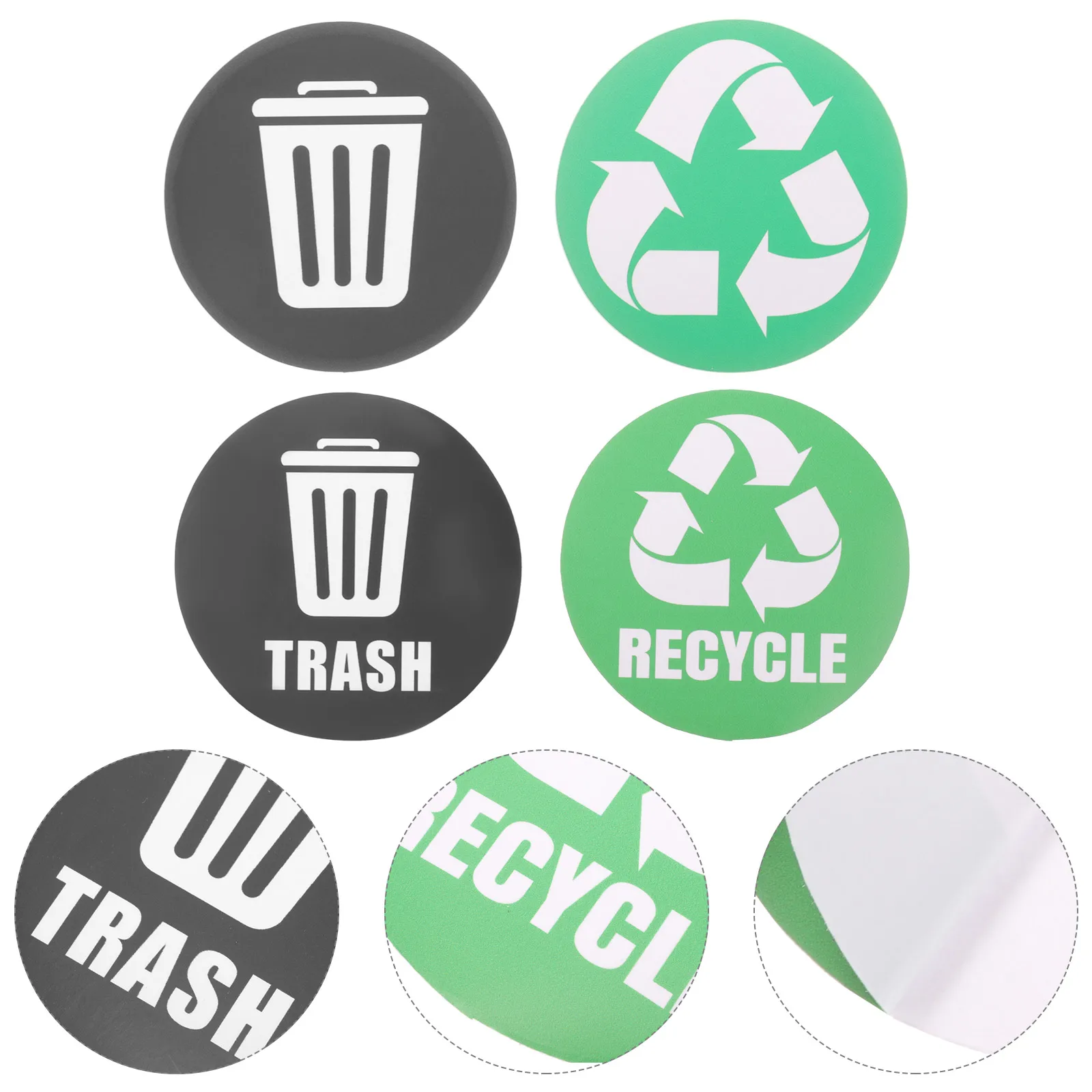 12pcs Waste Bin Trash Bin Sign Label Sticker Waste Sorting Decal Sticker Pvc Self-Adhesive Garbage Classification Stickers