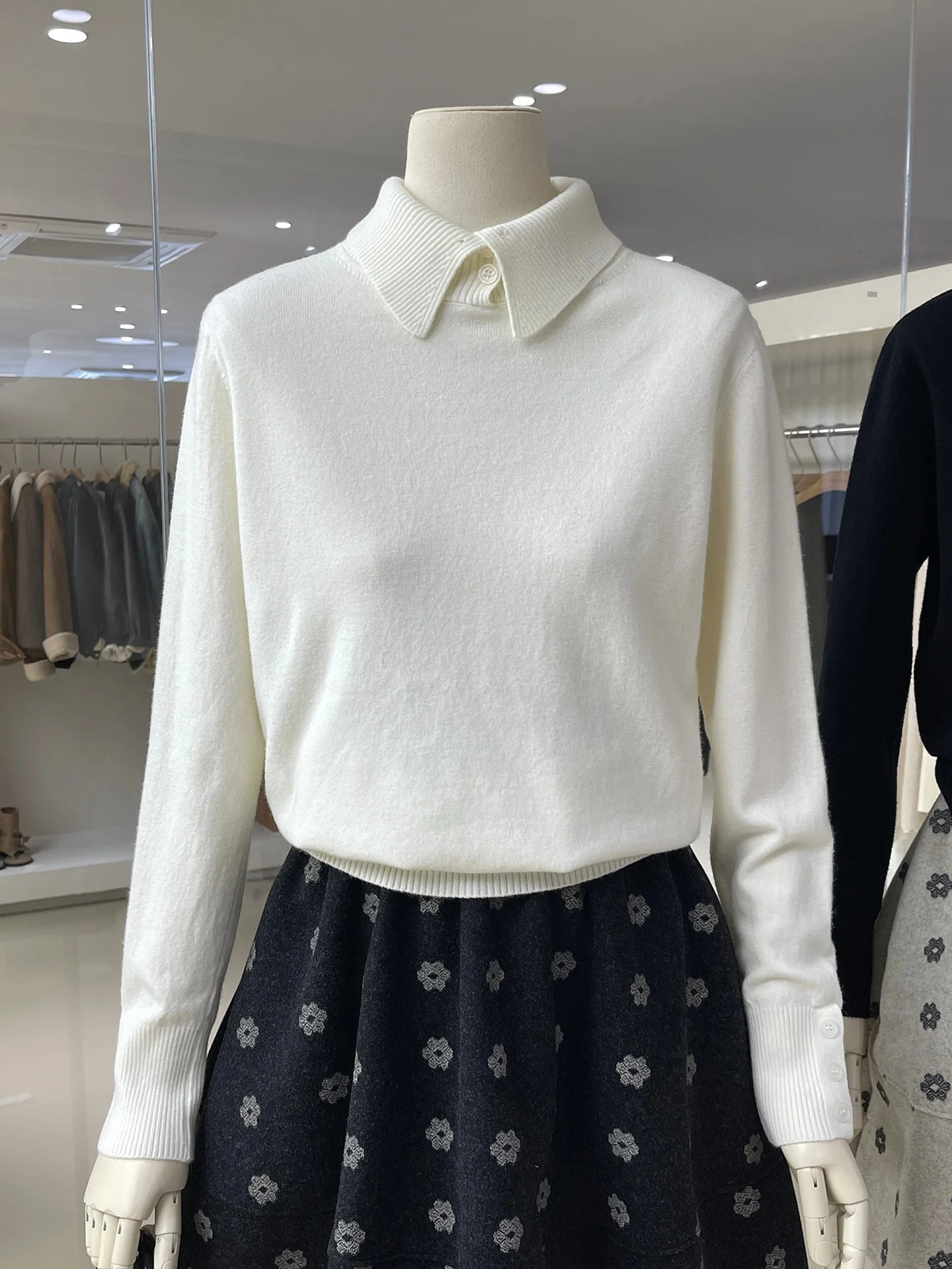 Maglieria invernale Faion Camere Lungo Sve Pendolarismo Versatile Colore puro Morbido e delicato sulla pelle Top da donna Coreano Sle Loose Fit