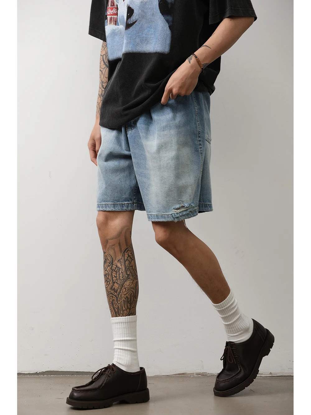 

Мужские джинсовые шорты LH Store: Новинка лета, в японском стиле, свободного кроя, винтажные, с эффектом потертости, повседневные, рваные, до колена, трендовые