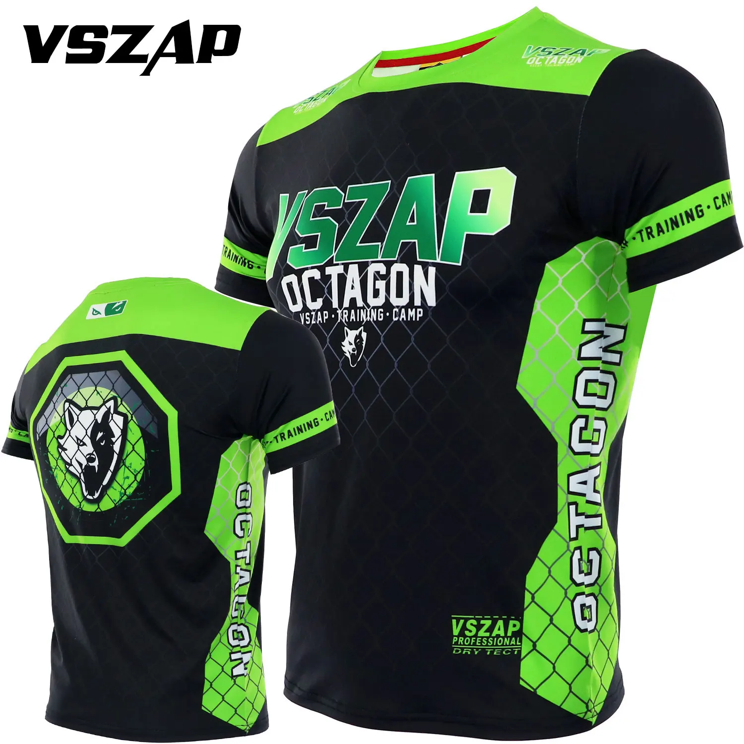 VSZAP MMA Rashguard Bjj Jiu Jitsu t-shirty mężczyźni Muay Thai Trunks Kickboxing koszule Boxe zestaw walki odzież MMA spodenki bokserskie