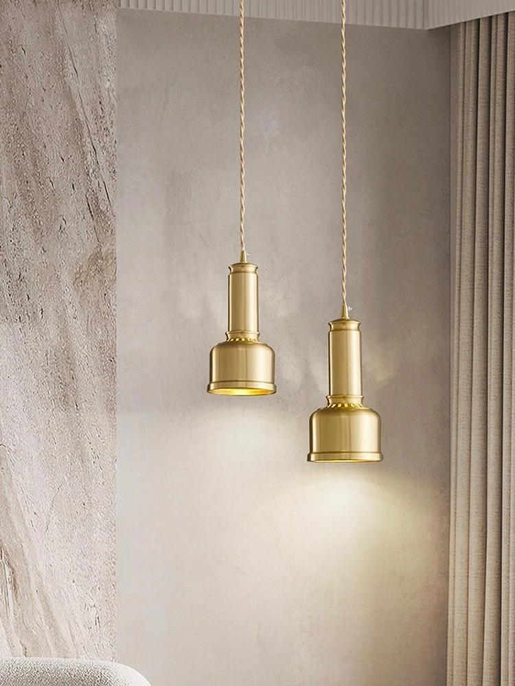 

Wabi Sabi style all copper pendant light, bar counter, coffee table, bedroom, bedside, dining room, single head lighting