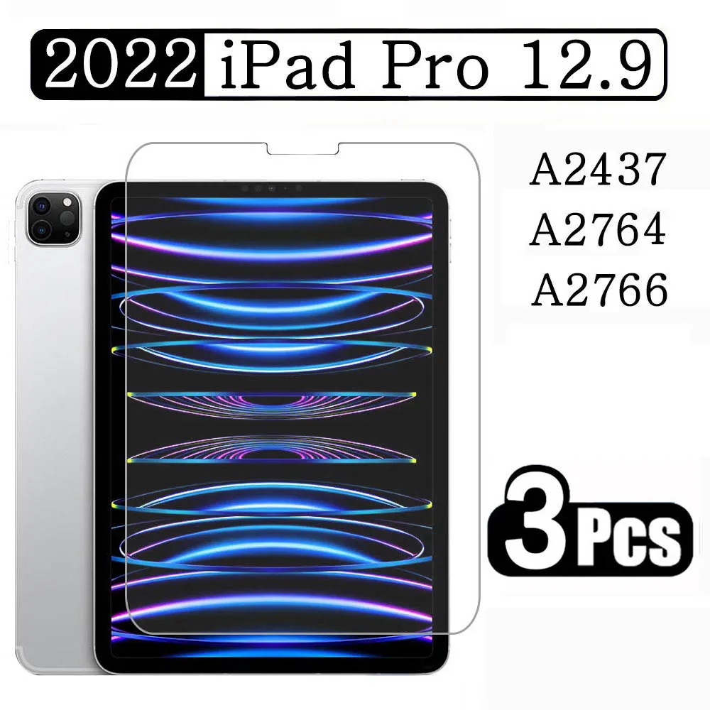 

(3 упаковки) Закаленное стекло для Apple iPad Pro 12,9 2022 6-го поколения A2437 A2764 A2766 защитный экран для планшета пленка