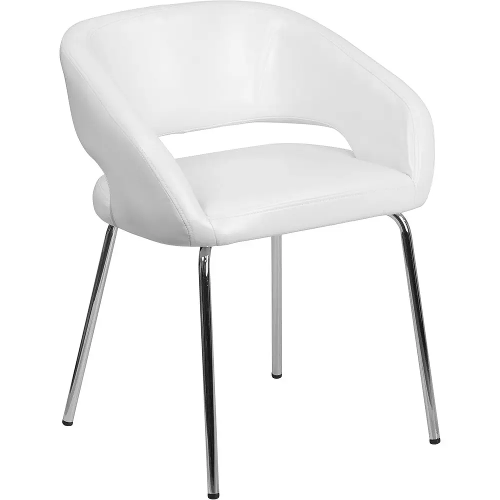 

usion Series LeatherSot Upholstered Side Retion Chair, Retro Padded Lounge Chair or Living Room or Oice, White