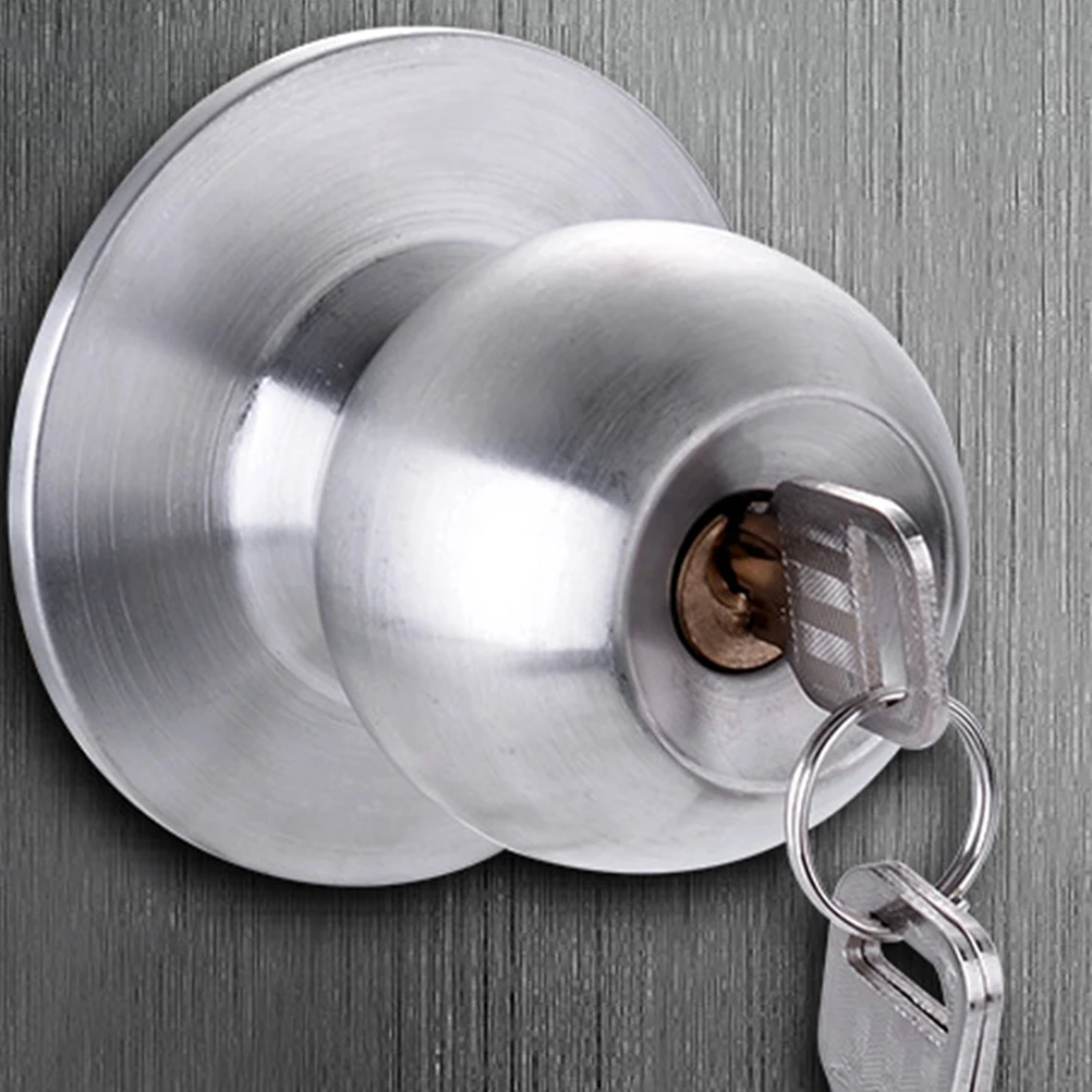 

Copper Core Spherical Lock Stainless Steel Knob for Home Room Door Reliable Bathroom Bedroom Smooth