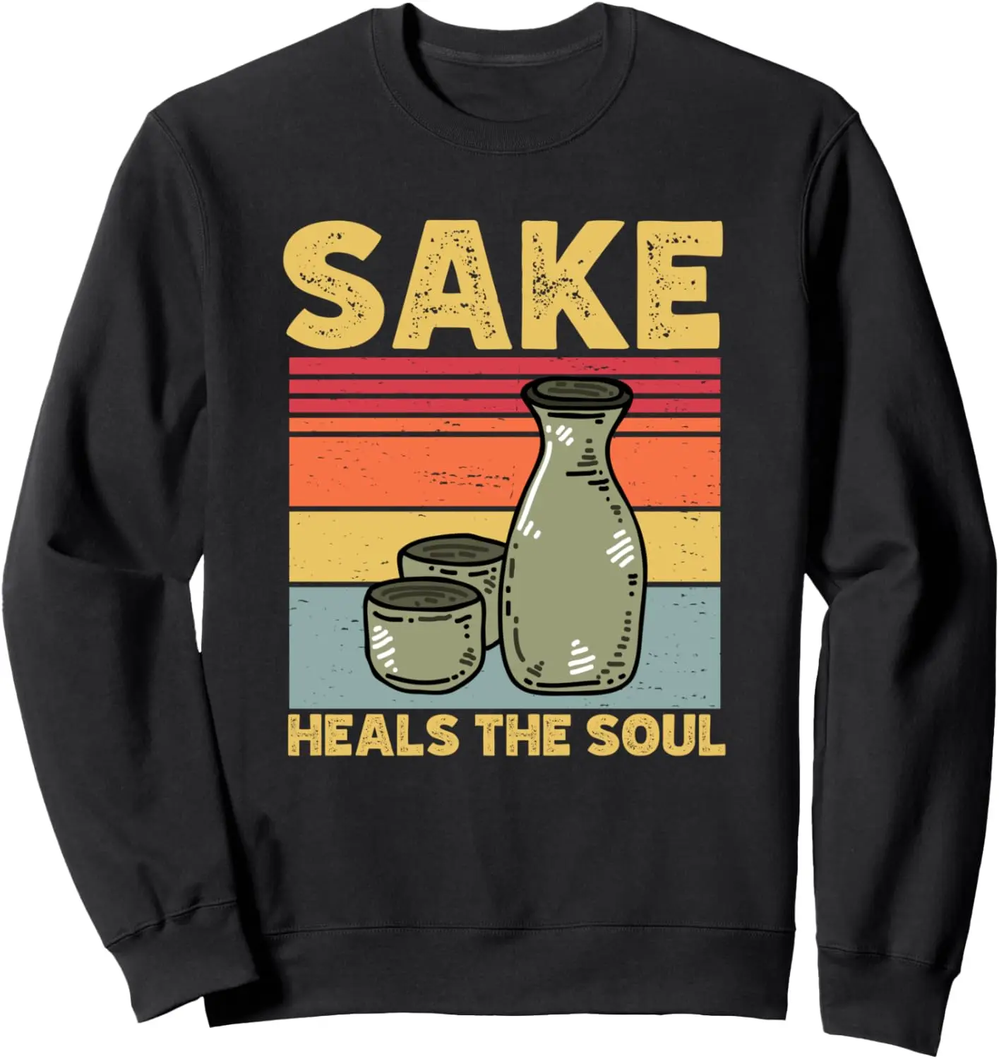 

Толстовка Sake Heals The Soul в стиле ретро для любителей японской еды и рисового вина