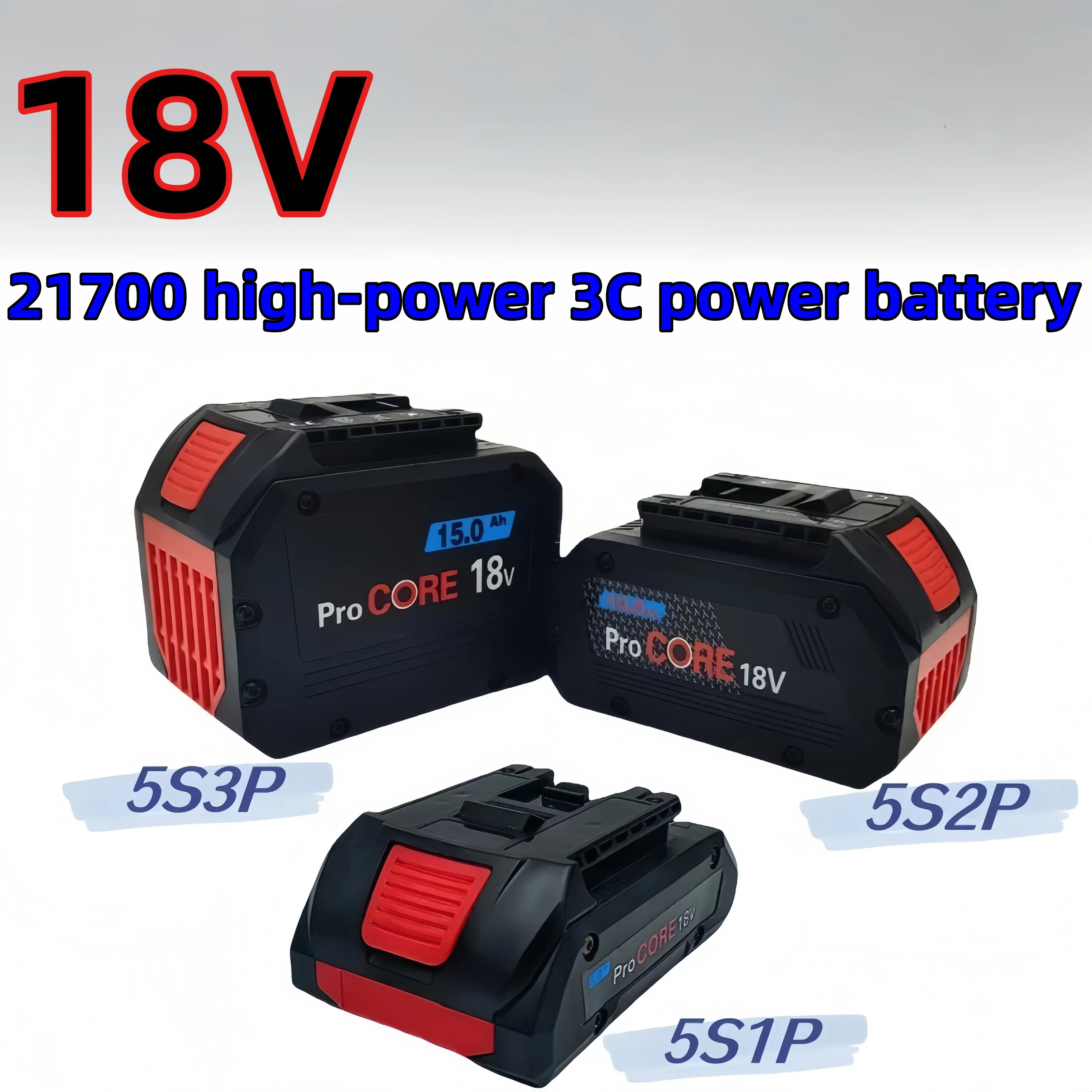 

Замена аккумулятора ProCORE15Ah, 10 Ач, 6 Ач, подходит для инструмента Bosch 18 В BAT609 BAT618 GBA18V80 21700, мощный аккумулятор 3C