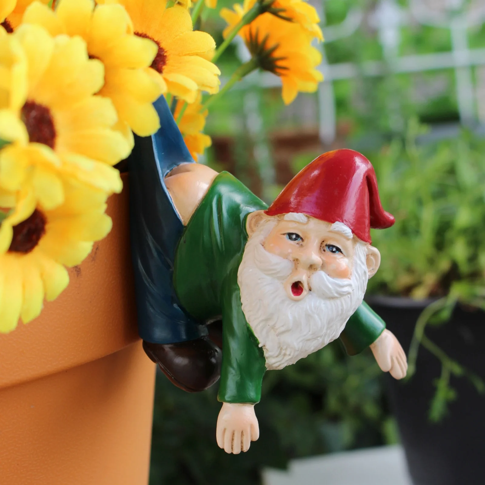 

Dwarf Decorative Hanging Ornaments Creative Cartoon Dwarf with Pants Stuck Resin Ornaments for Garden Fences & Patio Decorations