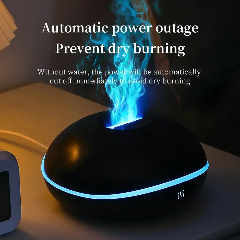7 colores Fire Flame Wood grain aromatherapy machine humidifier Aroma Diffuser Air Ultrasonic Mist Maker Fogger Aroma