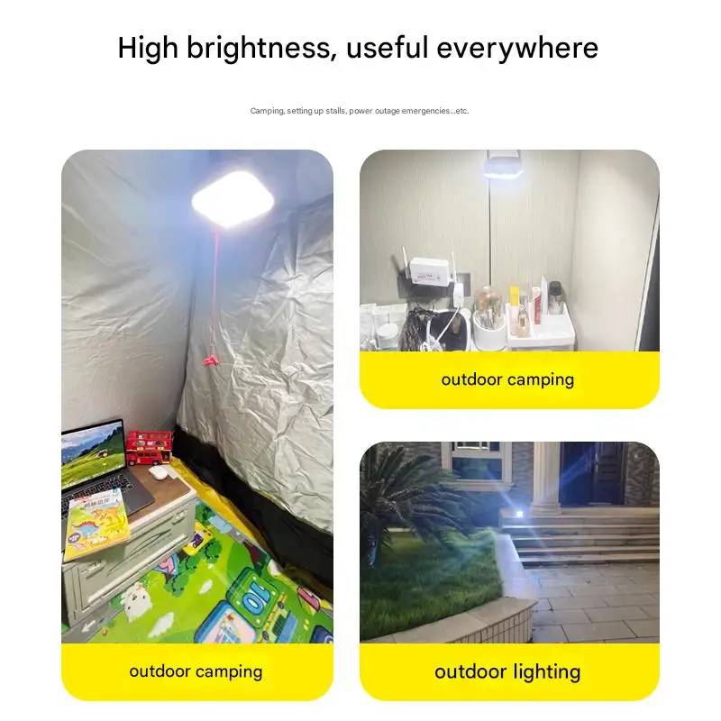 بنك طاقة شاحن بالطاقة الشمسية بقدرة 9000 مللي أمبير في الساعة مع وقت تشغيل ليلي طوال الليل، مصباح يدوي LED مقاوم للماء 8 × 8 سم IP66 (3 ألوان وستروب)، خطاف مغناطيسي #2