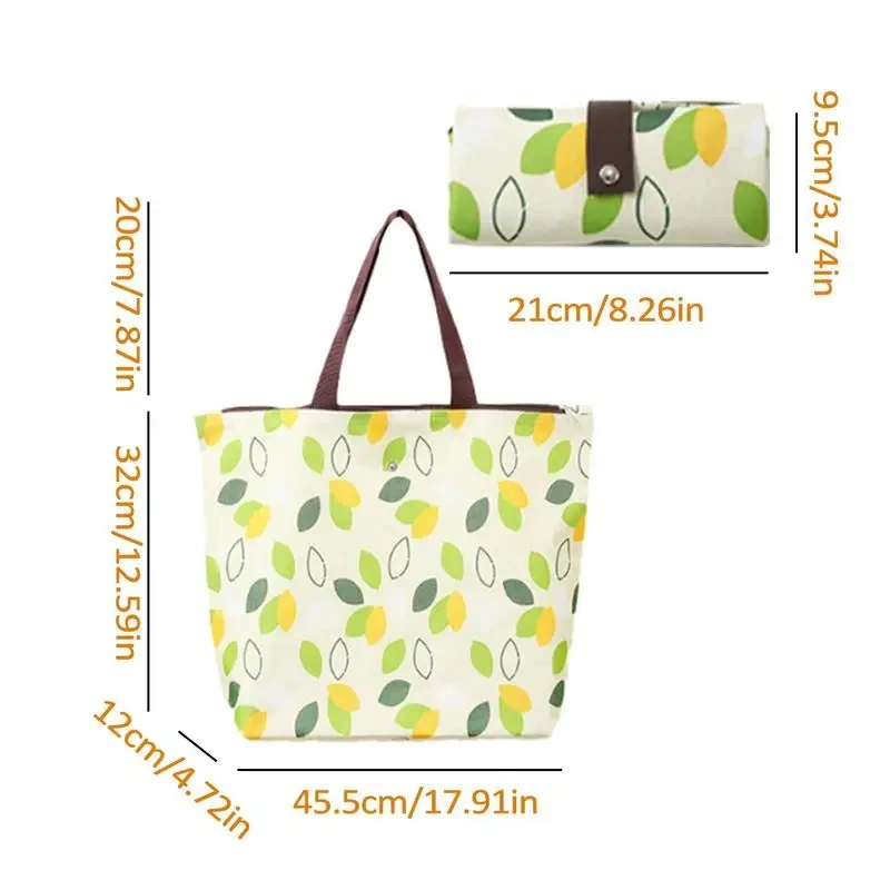 Foldable Reusable Portable Waterproof Oxford Shopping Supermarket Storage Bag Travel Beach Bag Hand-Carrying Fabric Bag