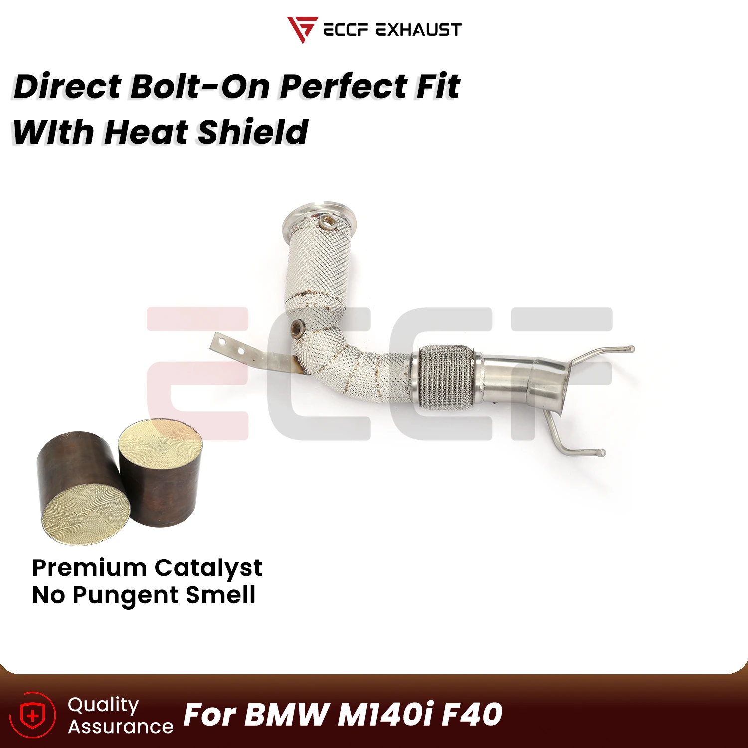 Sporty Downpipe With Heat Shield For BMW M140i F40 Aggressive Exhaust Sound Plug and Play Performance Upgrade
