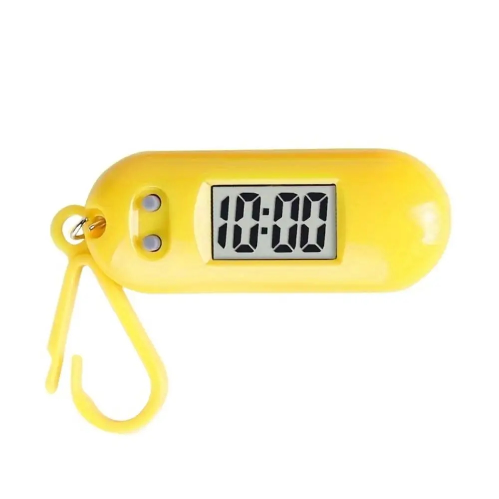 Key Display Digital Electronic Clock Keychain Table Time Display Portable Electronic Watch Keyring Oval Watch Small
