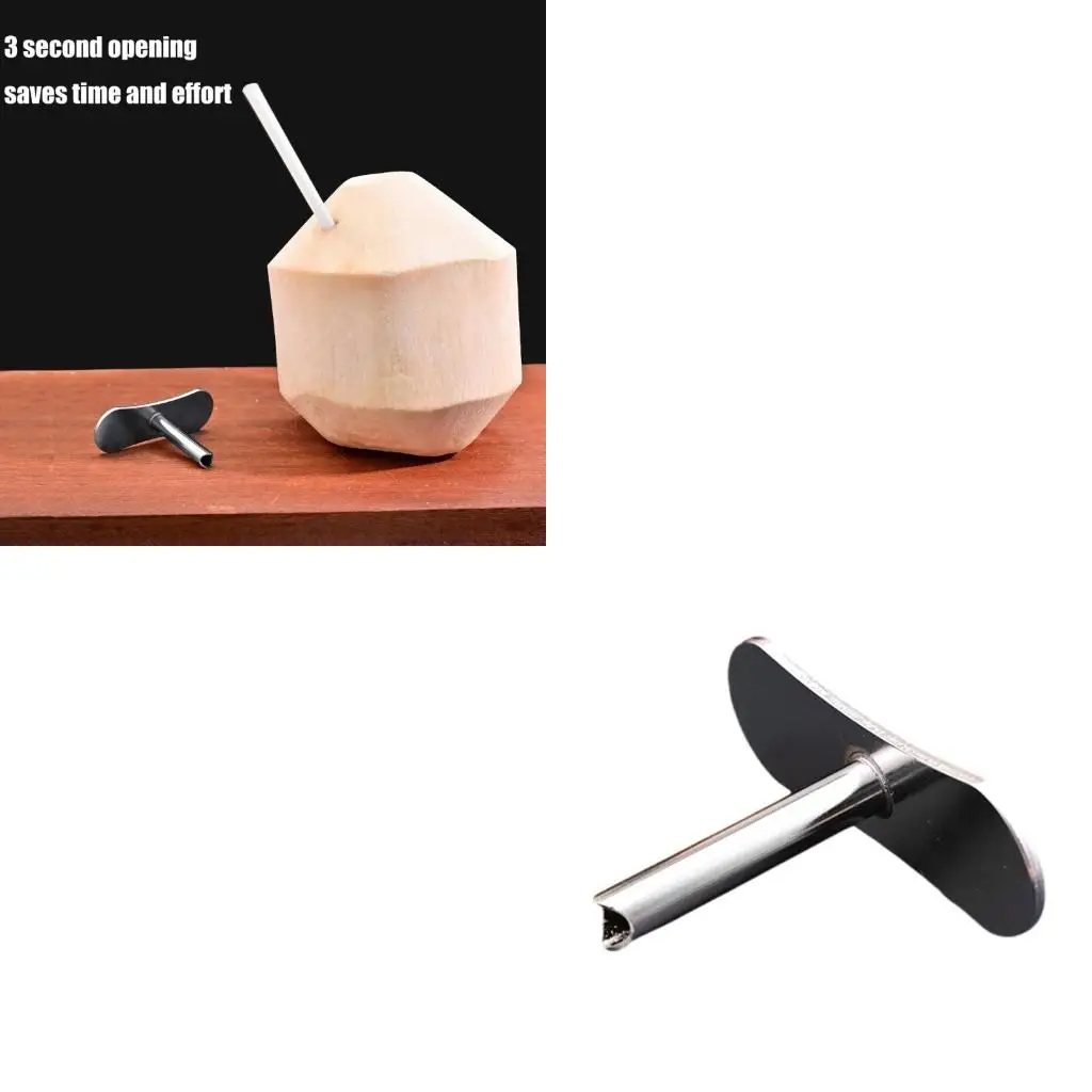  Portable Coconut Opening Tool Cut Hole Tool Stable Coconut Opener with Additional Stirring and Filtering Features