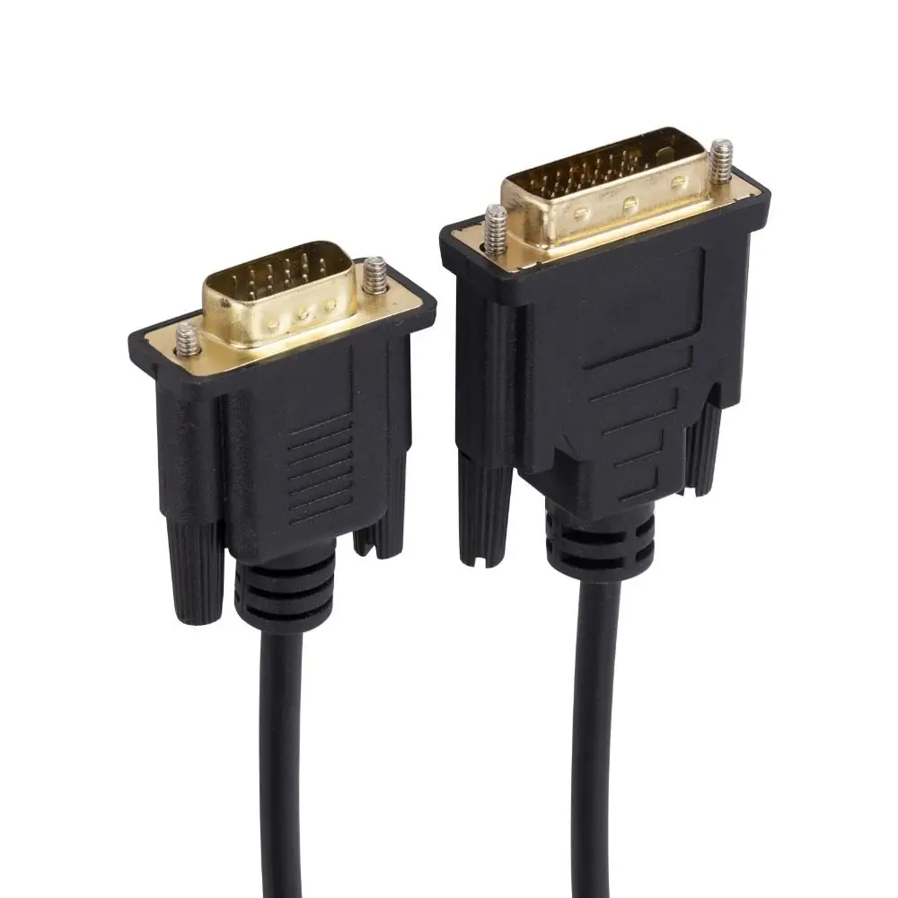 DVI 24+1 Dvi 24+1 To Vga Cable Video Converter Male To Male Dvi To VGA Cable Adapter 1m/2m/3m Gold Plated