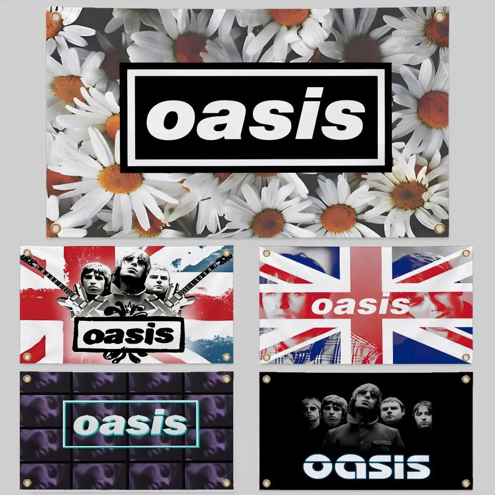 Band Oasis Britpop Liam Noel Gallagher Flags Wall Hanging Background Flag Wall Decor Banners for Outdoor Bedroom Dorm Room Decor