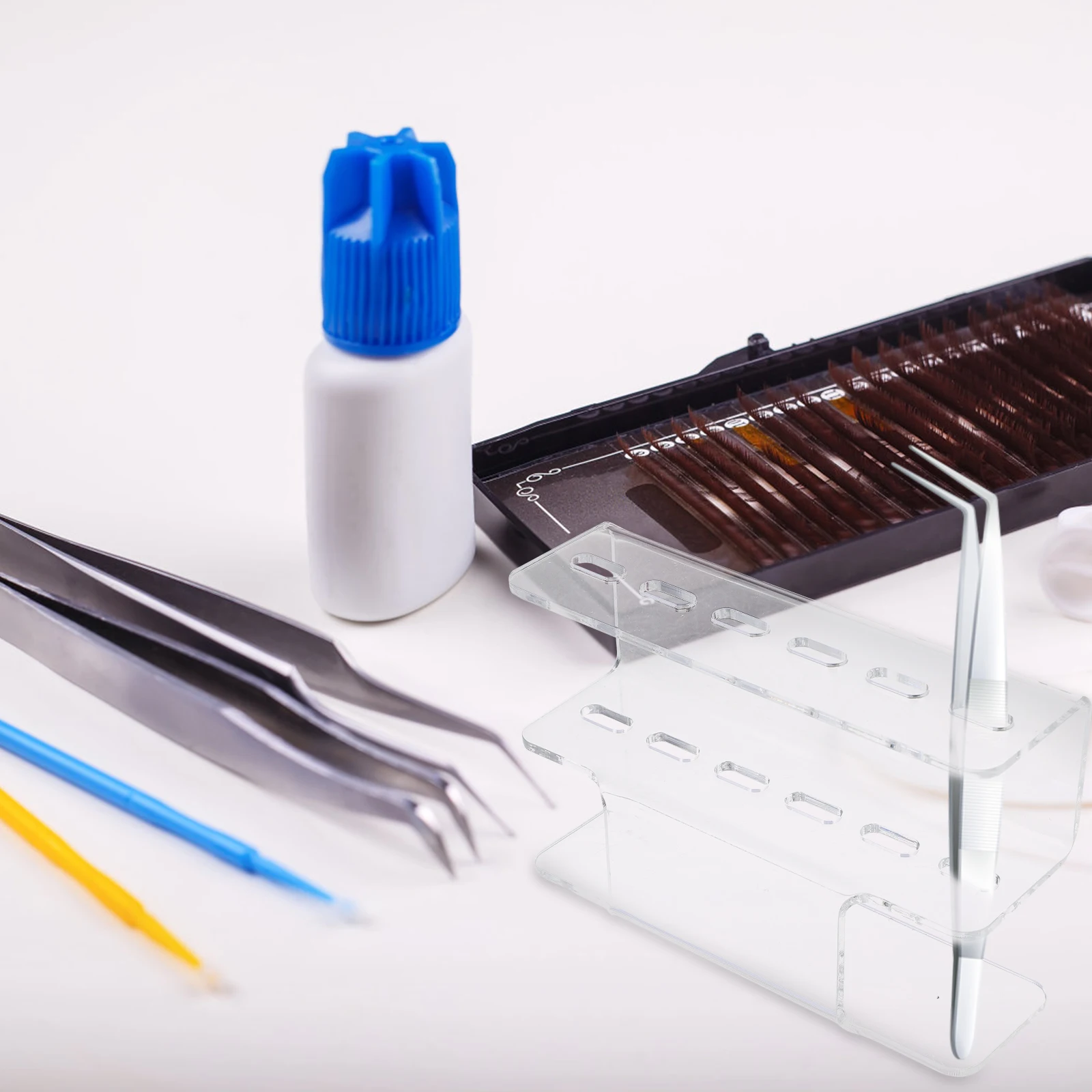 Wimpernpinzette-Ausstellungsständer, transparenter Acryl-Halter, Rack für Verlängerungen, Cluster, Make-up-Organizer, praktische Langzeitgebrauch