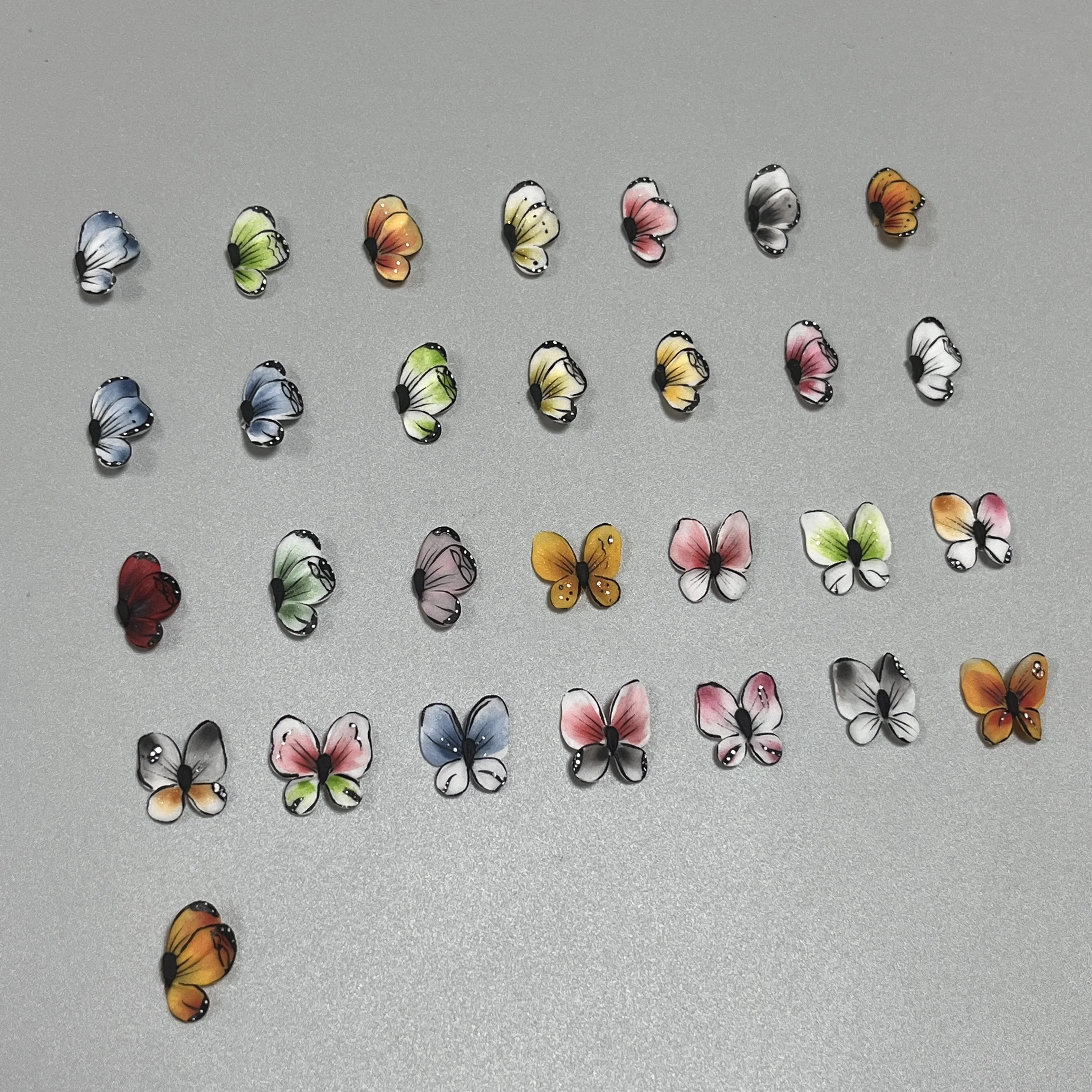 

3PCS Hand Made Acrylic Flower Nail Art Decoration Kawaii Cute Butterfly Charms for Nails 3D Simulation Carved Floret Nail Parts