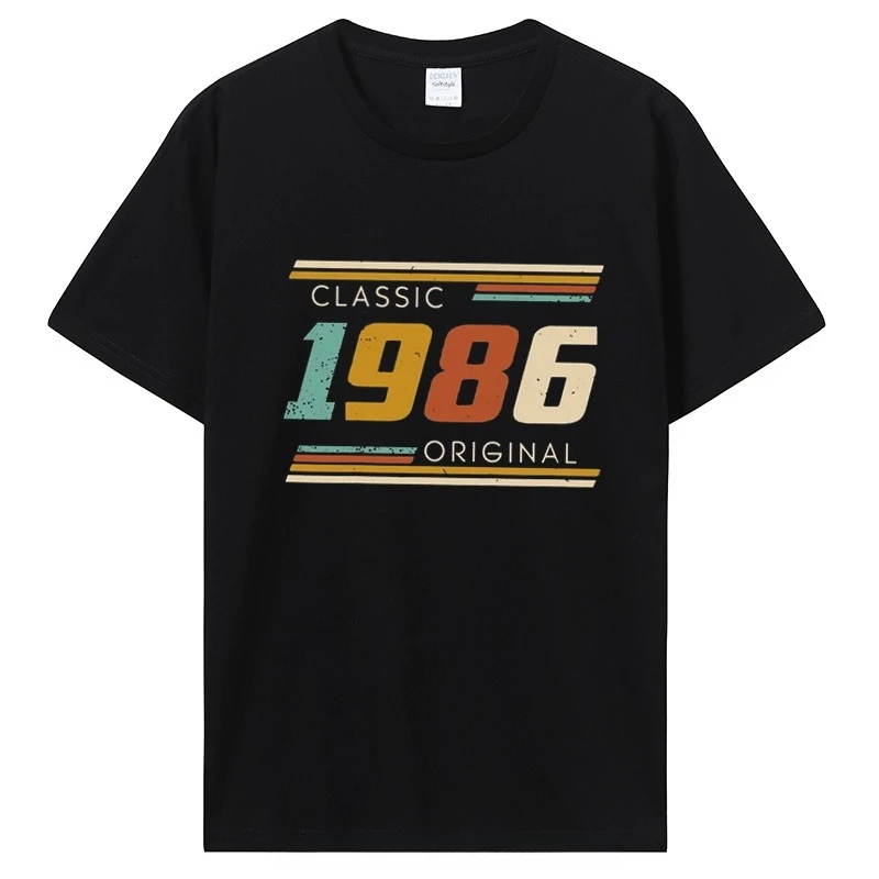 Funny Vintage 1986 T Shirts Summer Style Graphic Cotton Tshirt Streetwear Birthday Gifts T-shirt Men and Women Clothing