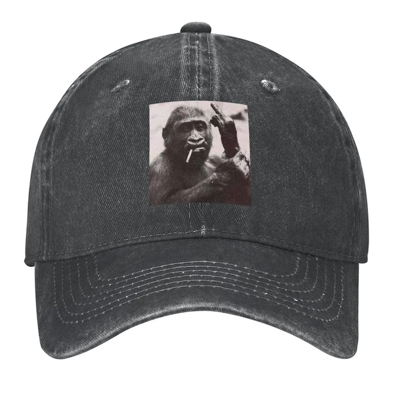 

Monkey Smokin Middle Finger Baseball Cap Sun Hat For Children Vintage hats on offer fishing hat For Girls Men's