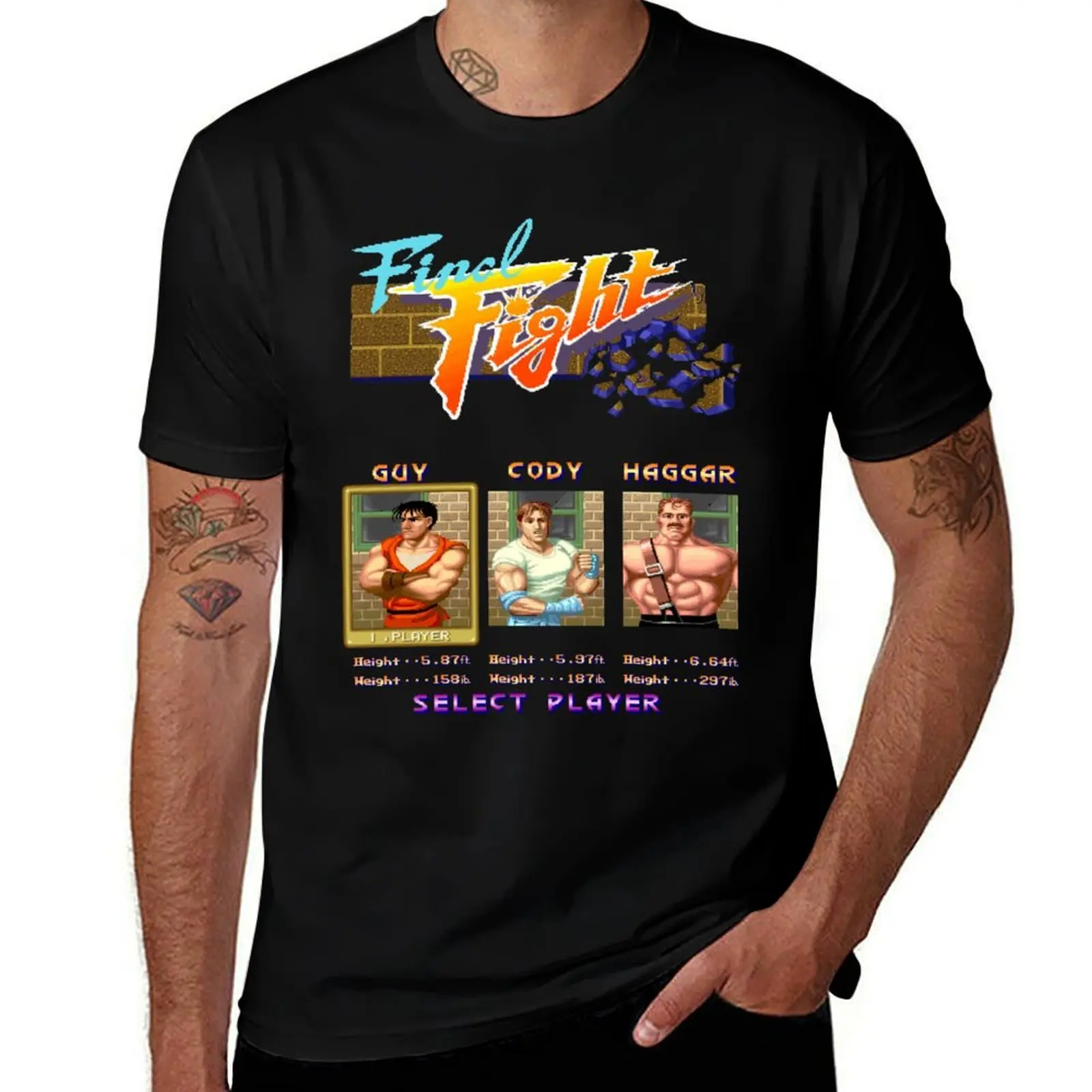 

Футболка Final Fight Select, мужские футболки для мужчин, повседневные футболки с рисунком для мужчин, футболки с аниме, футболка большого размера